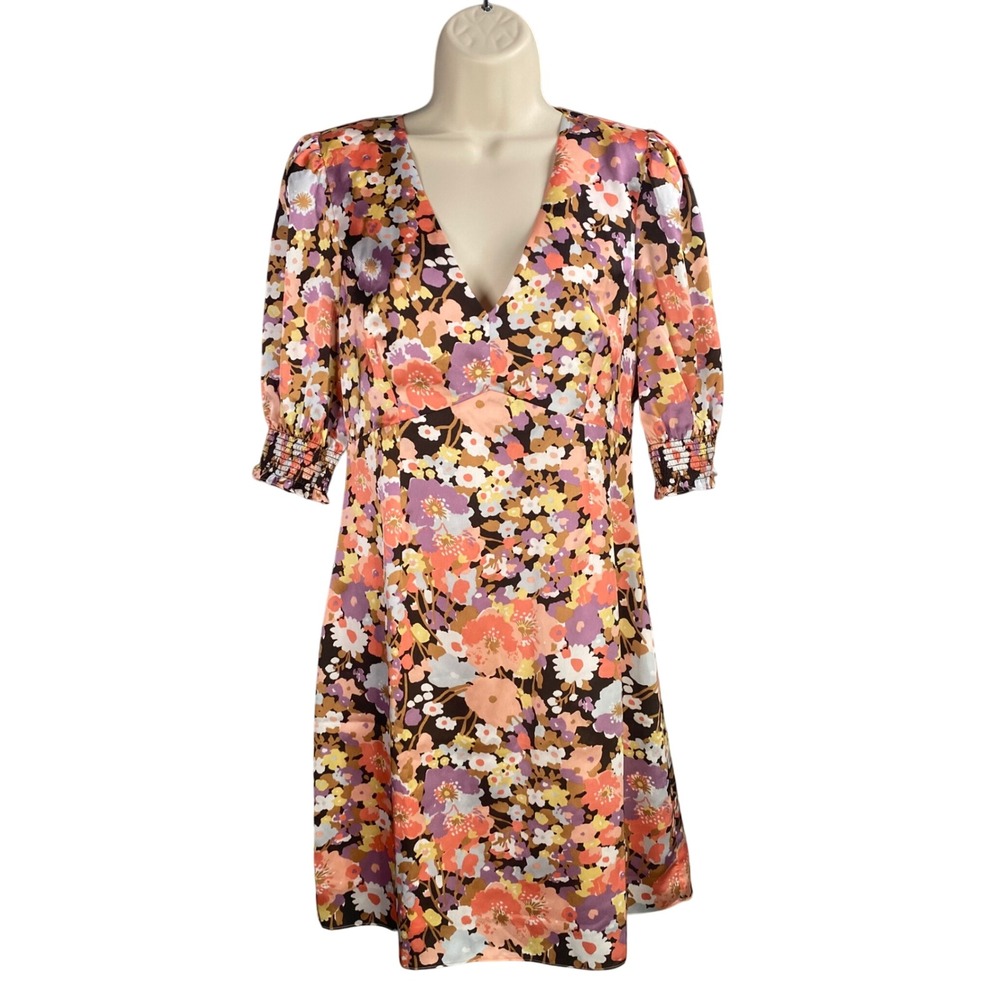 Rails Roma Pink Aster Floral Mini Dress Womens Small Boho Feminine‎ Romantic